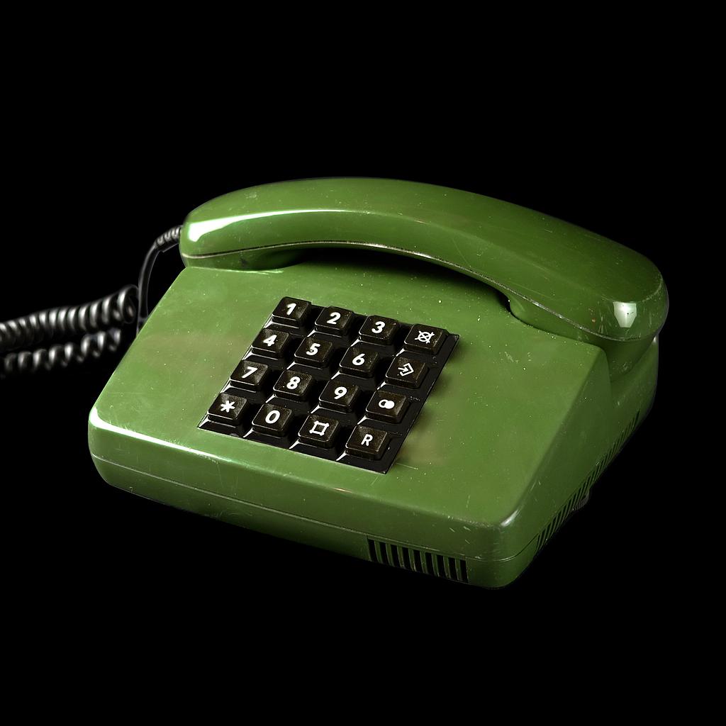 grünes Tastentelefon 80er Jahre