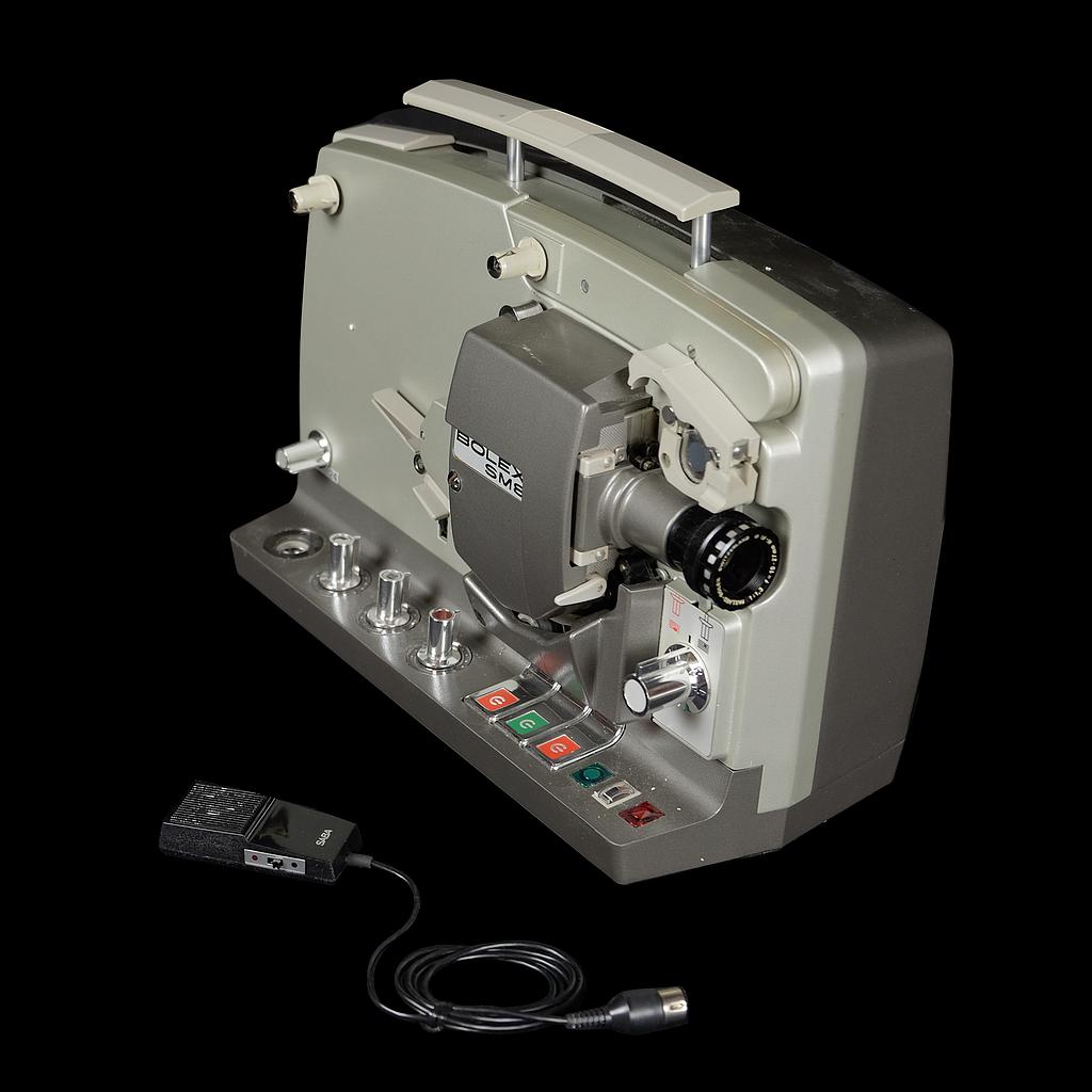 grauer Super 8 Magnettonprojektor Bolex SM 8