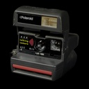 dunkelgraue Polaroid-Kamera &quot;talking camera&quot;