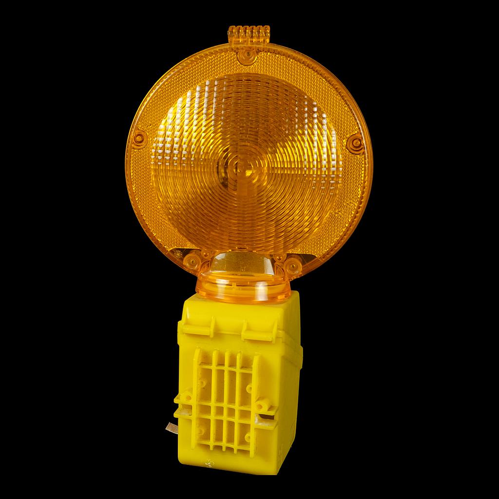 mittelgroße gelbe Baustellenlampe