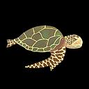 Miete - bemalte Schildkröte aus Holz (2D)