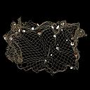 Miete - kleines, dunkelgrünes Netz mit Muscheln