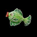 Miete - grüner Fisch aus Pappmache