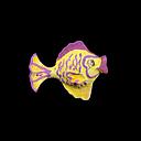 Miete - lila-gelber Fisch aus Pappmache