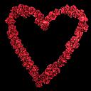 Miete - rotes Herz mit Rosen