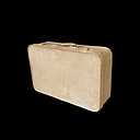 Miete von brauner Koffer aus Karton mit verrosteten Schlössern (