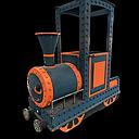 Miete - orange-blaue Lokomotive