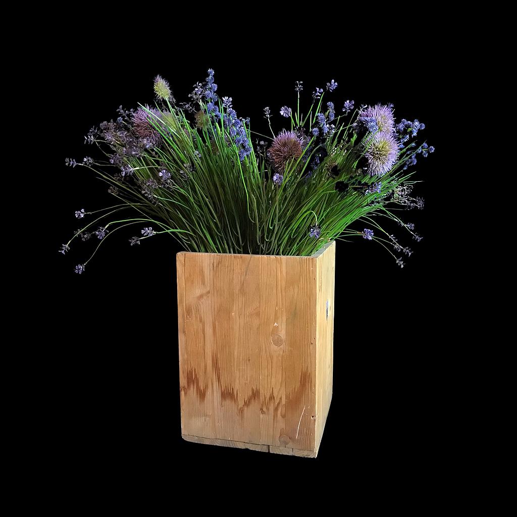 Miete - künstlicher Lavendel in Holzkiste