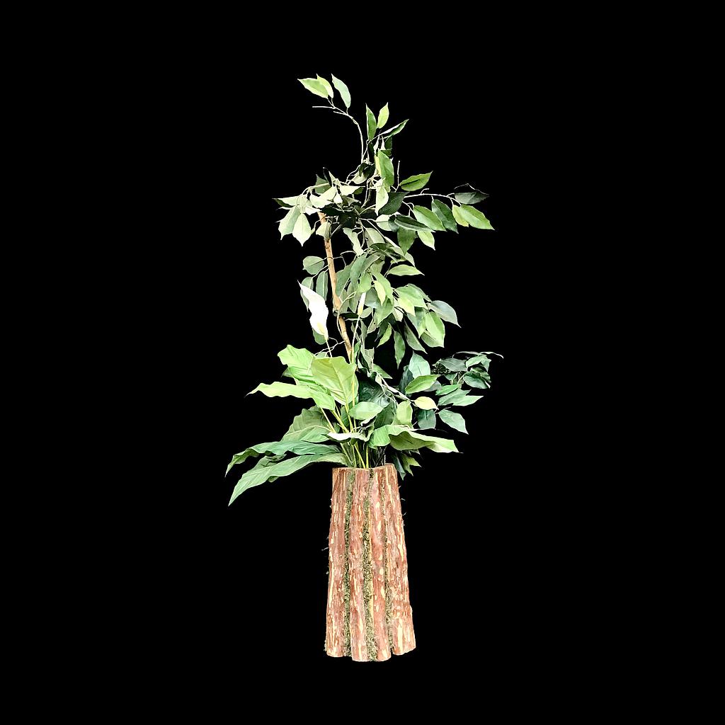 Miete - Grüngesteck mit Lilie in Stamm-Vase