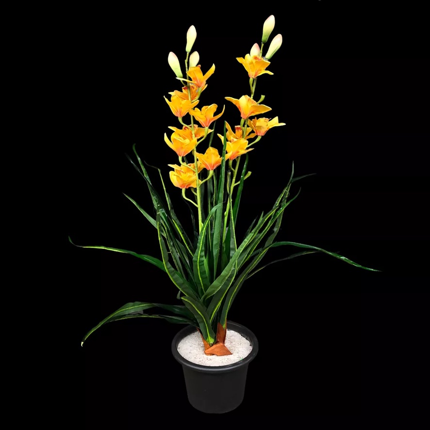 Gelbe künstliche Orchidee