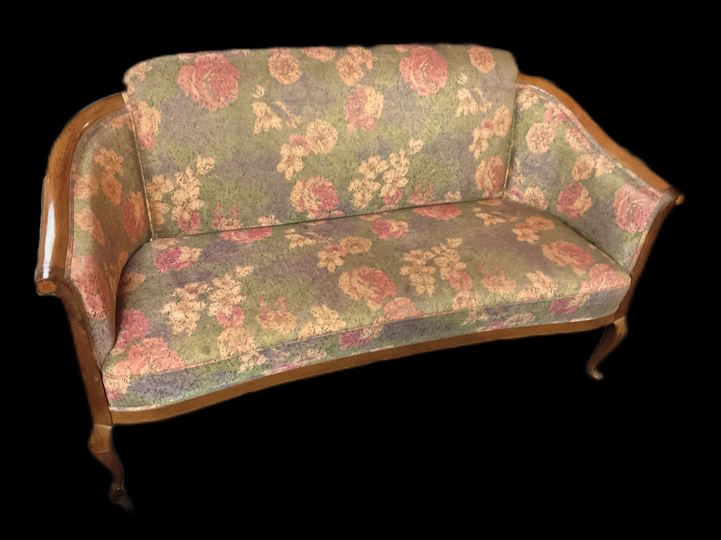 Zweisitzer Sofa, Biedermeyer, Blumenmuster