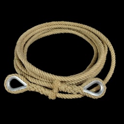 [MAR0140] beiges Seil mit Metallösen, 10m