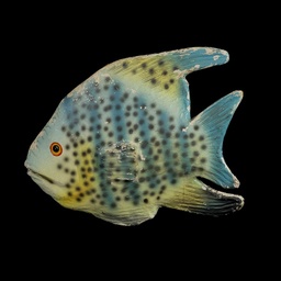 [MAR0168] blauer Fisch aus Pappmache