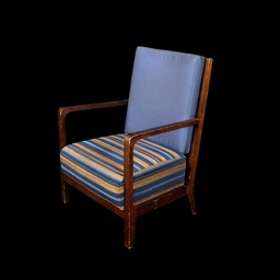[MBL0029] Sessel, blau orange gestreift, Garnitur