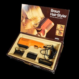 [REQ0109] oranger Föhn mit Bürste Braun Hair-Styler