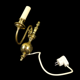 [LMP0089] einarmige Wandlampe aus poliertem Messing