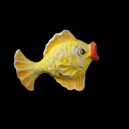 [MAR0218] gelber Fisch aus Pappmache