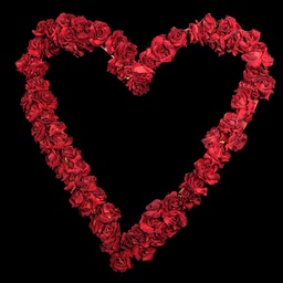 [REQ0206] rotes Herz mit Rosen