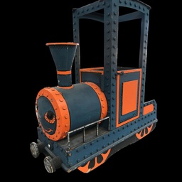 [KUL0036] orange-blaue Lokomotive