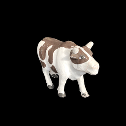 [REQ0329] braun-weiß gefleckte Kuh aus Pappmachè