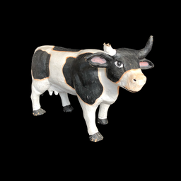 [REQ0330] schwarz-weiß gefleckte Kuh aus Pappmaché