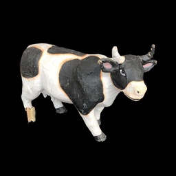 [REQ0331] schwarz-weiß gefleckte Kuh aus Pappmaché