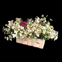 [PFL0038] künstliches Blumengesteck mit Stiefmütterchen im Korb
