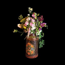 [V--PFL0008] Miete - Blumengebinde in bemalter Vase