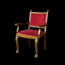 [MBL0065] Sessel mit Holzgestell, rot